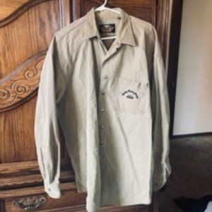 Harley-Davidson Tan Denim Long Sleeve Snap Front
